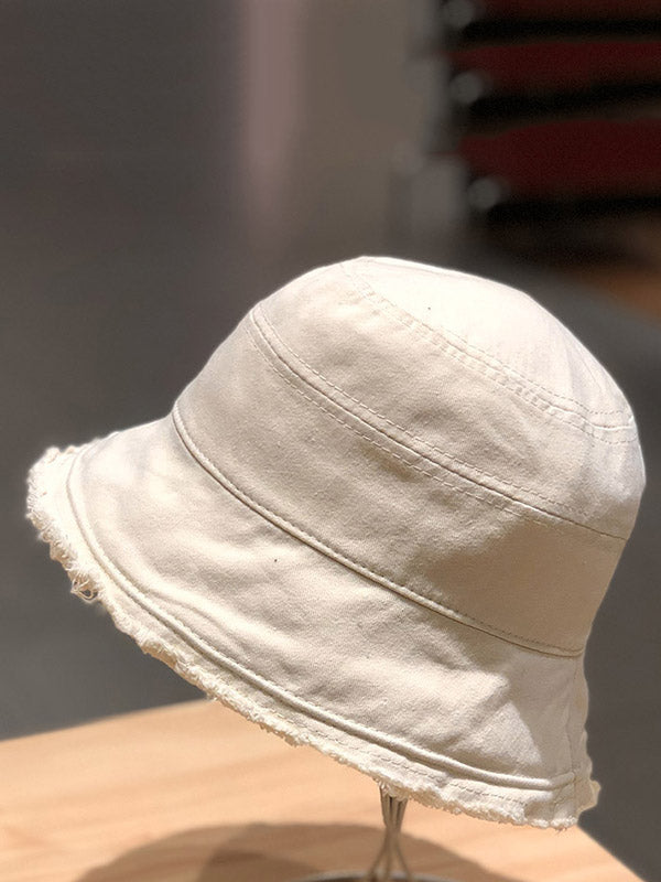 Leisure Solid Sun-Protection Denim Fringed Hat