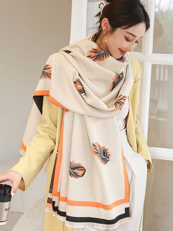 Urban Imitated Cashmere Feather Printed Shawl&Scarf