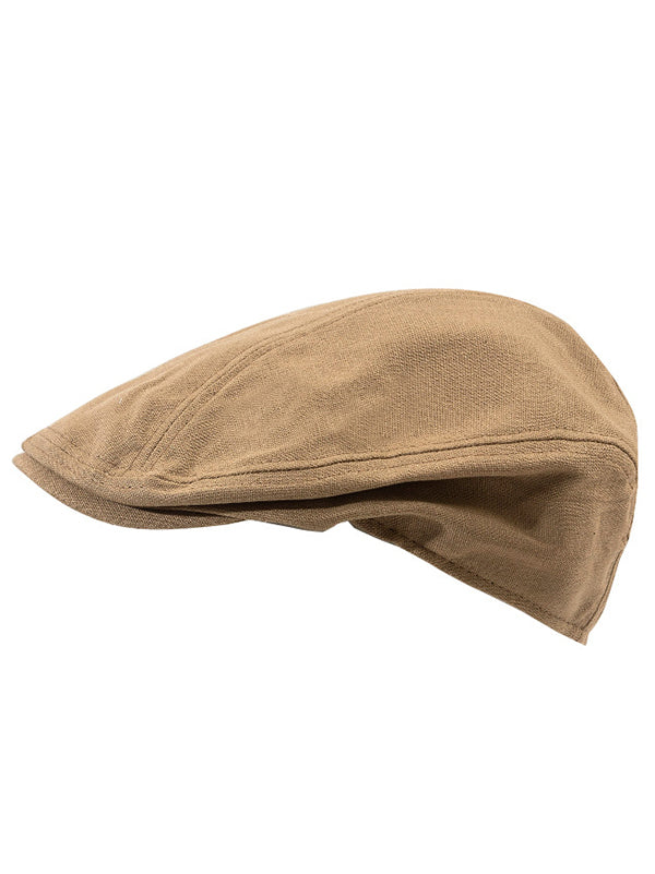 Cool Solid Color Artistic Linen Beret Hat