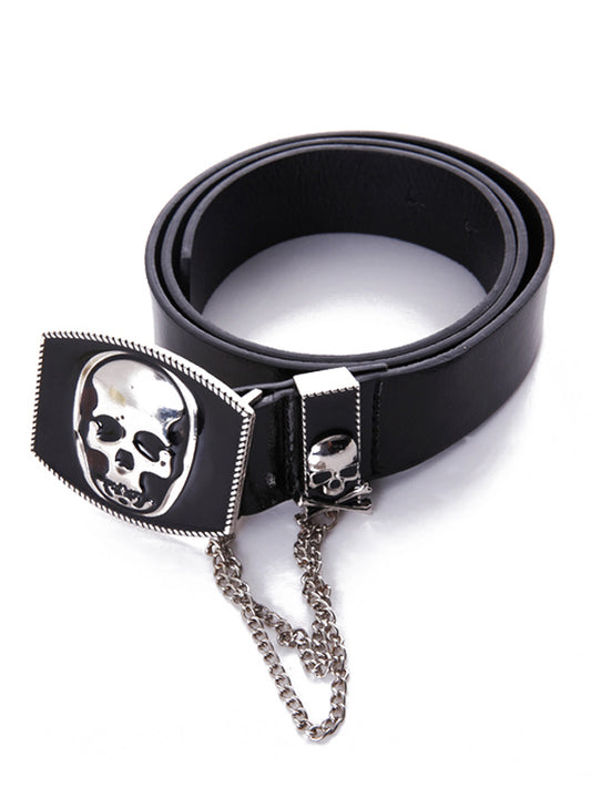 Original Hip-Hop Skull Pattern Black Waist Belt