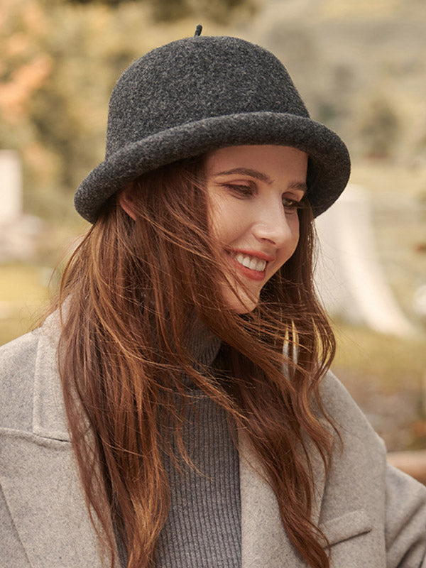 Simple Casual 9 Colors Lamb Wool Fisherman Hat