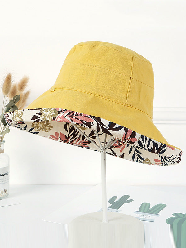 Original Solid&Printing Reversible Foldable Sun-Protection Bucket Hat