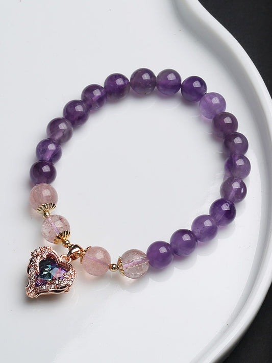 Original Colorful Crystal Heart&Shell&Peanut Bracelet