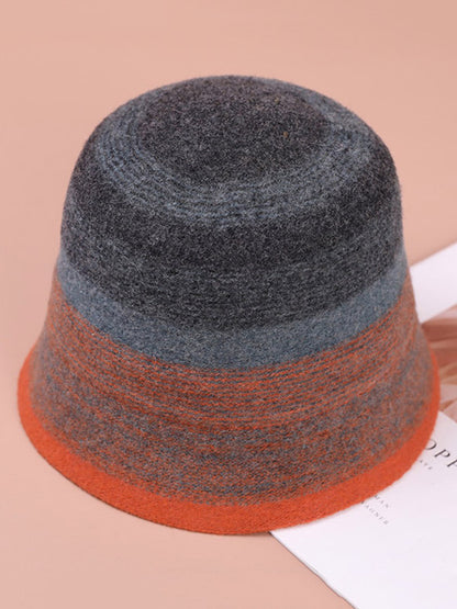 Vintage Striped Lamb Wool Fisherman Hat