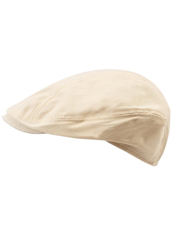 Cool Solid Color Artistic Linen Beret Hat