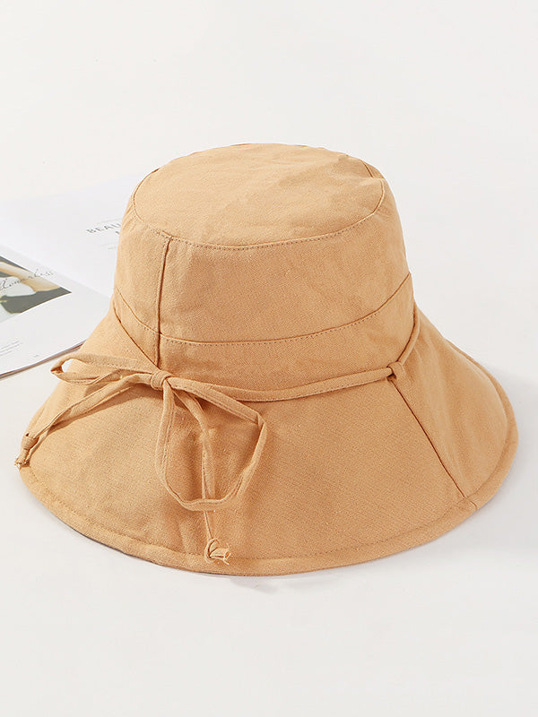 Casual Solid Color Frenum Sun-Protection Bucket Hat