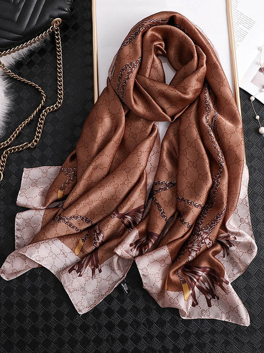 Original Warm Letter Print Slik Scarf