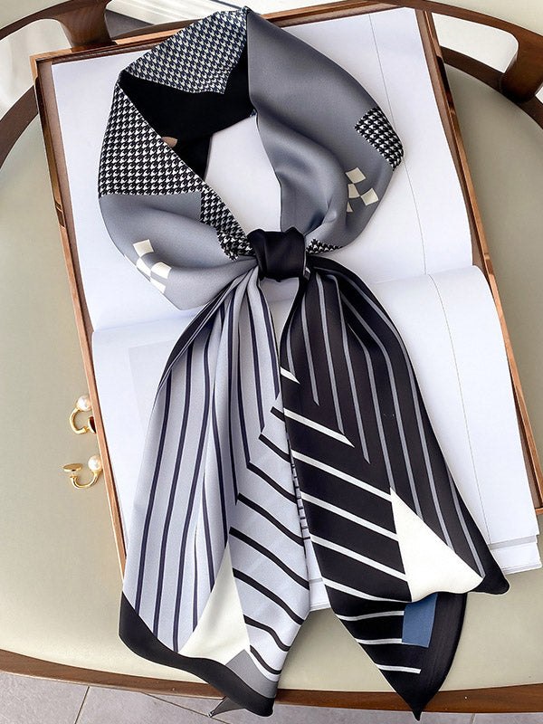 Urban Silk Imitation Striped Printed Scarf