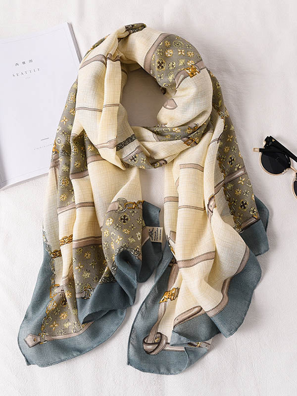 Printed Warm Sun-Proof Silk Scarf