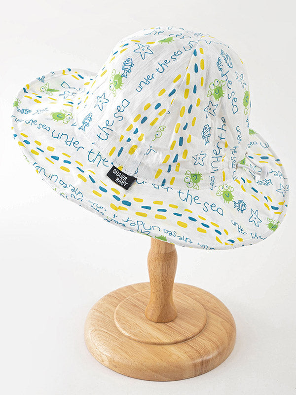 Qute Baby Cartoon Printed Sun Protection Beach Fisherman Hat