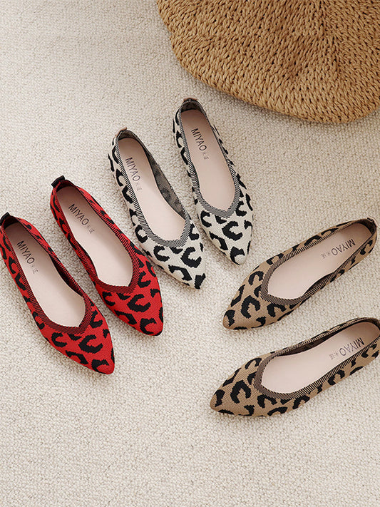 Trendy Original Leopard woven Flat Shoes