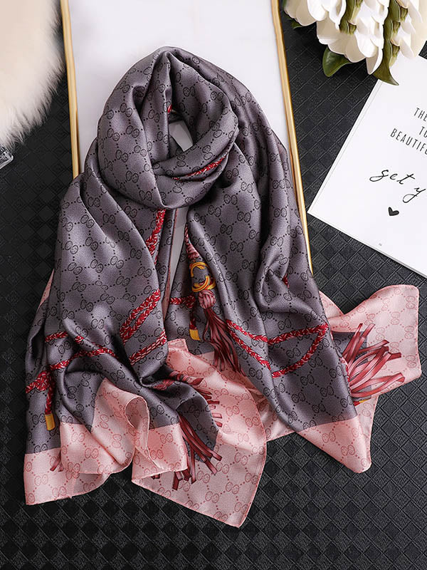 Original Warm Letter Print Slik Scarf