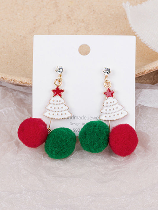 Christmas Tree Cartoon Asymmetric Earrings