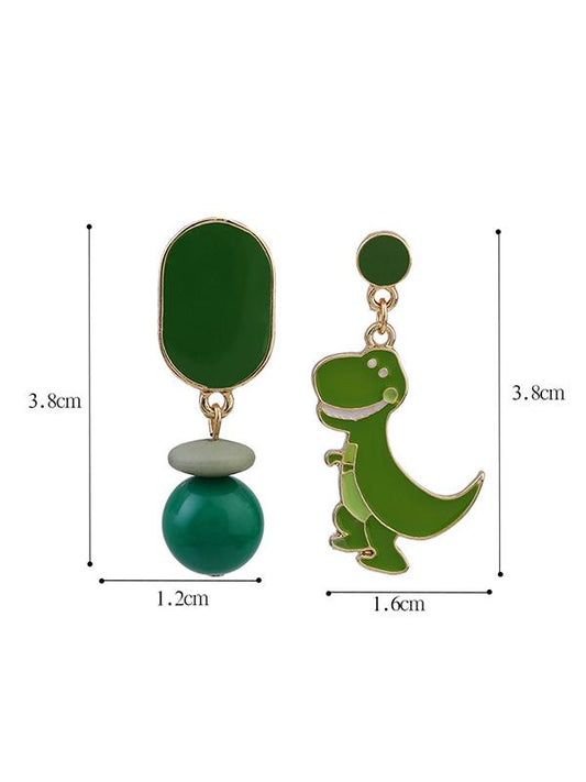 Cute Cartoon Printed Asymmetric Earrings