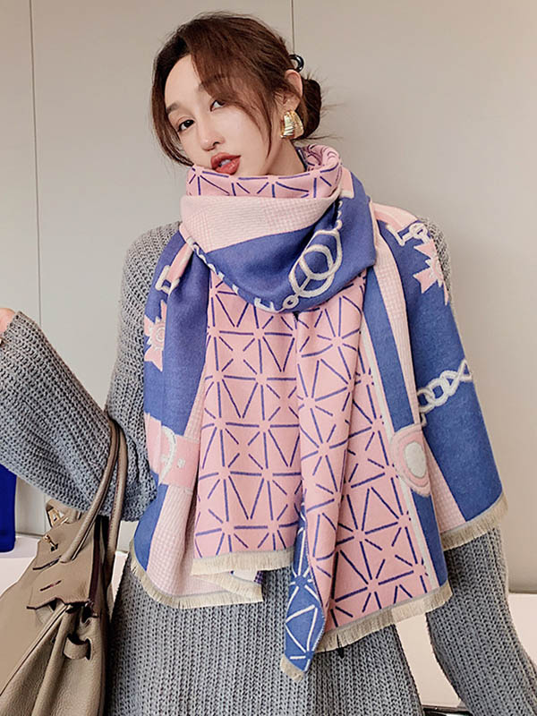 Imitation Cashmere Printed Double-Side Shawl Scarf