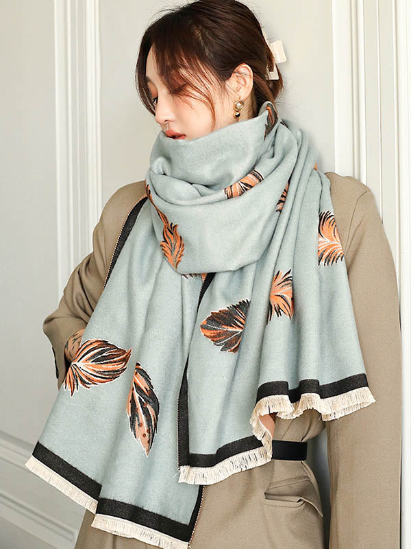 Urban Imitated Cashmere Feather Printed Shawl&Scarf