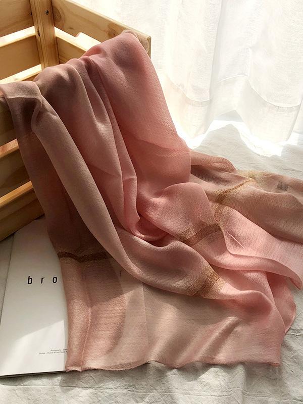 Silk Fashion Split-color Soft Scarf