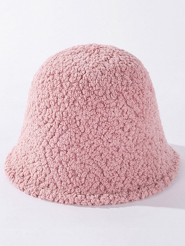 Thicken Wool-Blend Solid Bucket Hat