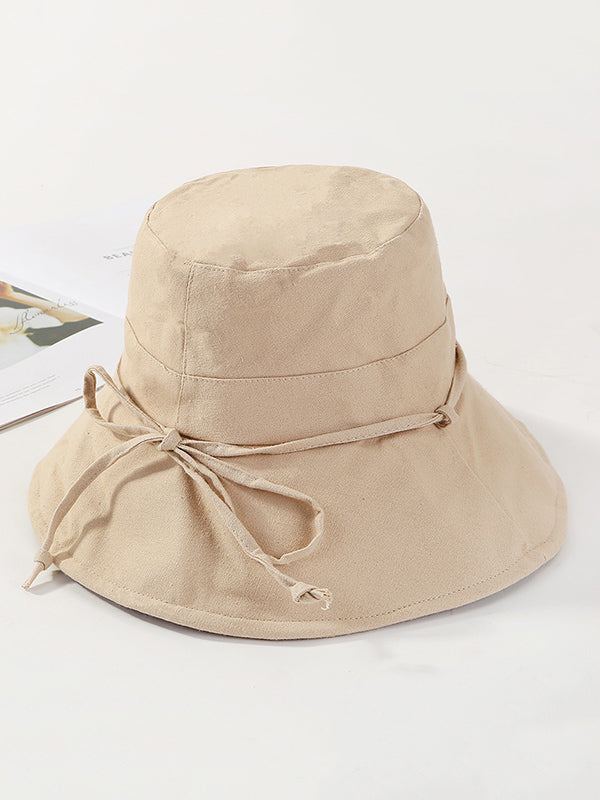 Casual Solid Color Frenum Sun-Protection Bucket Hat