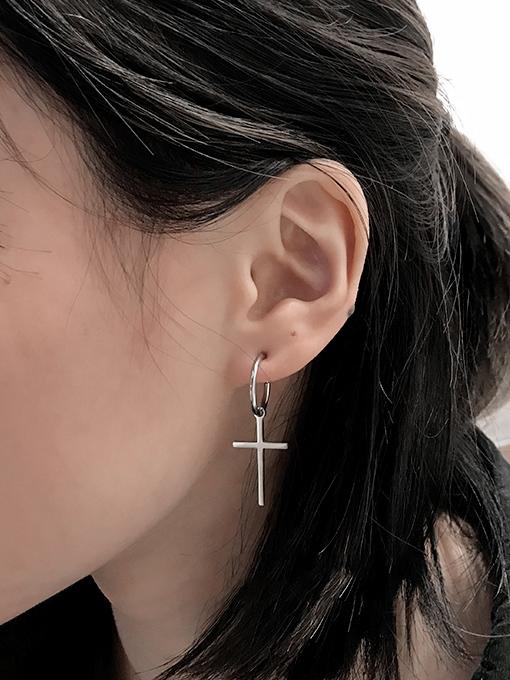 Literary Simple Cross Earrings