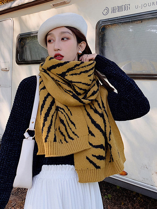 Stylish Leopard 4 Colors Warm Knitting Scarf Shawl