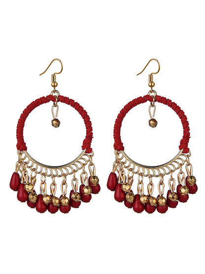 National Bohemia Handmade Beads Circle Shape Earrings