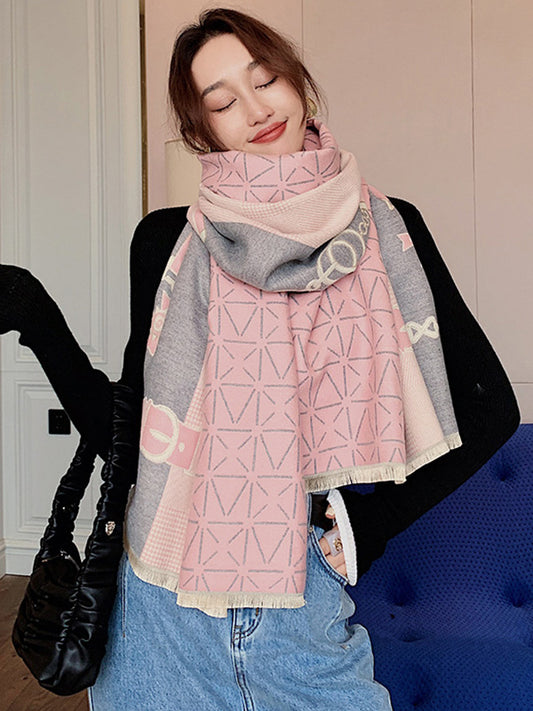 Imitation Cashmere Printed Double-Side Shawl Scarf