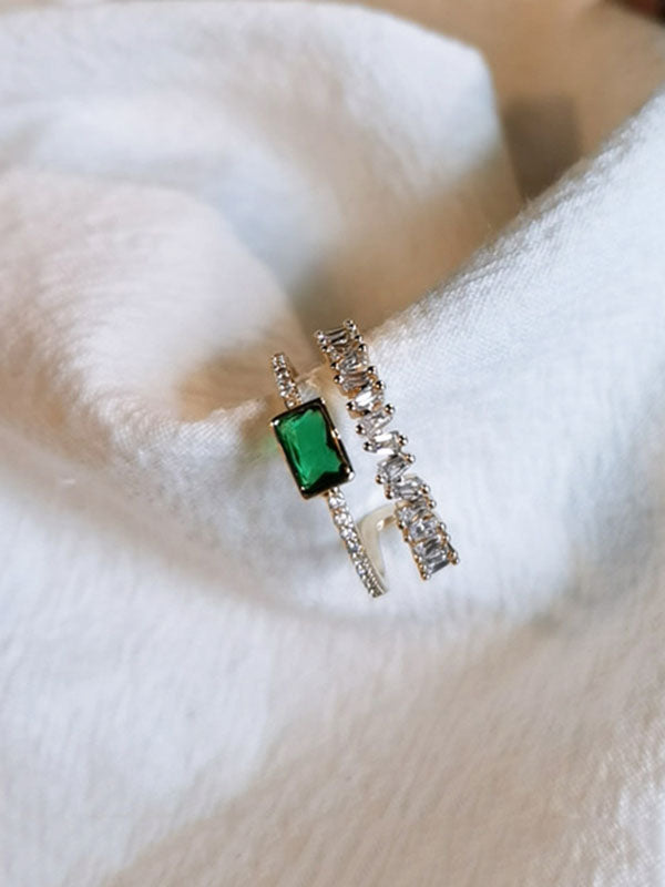 Vintage Green Double Layer Ring