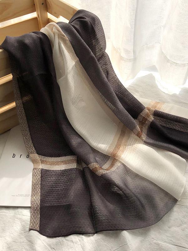 Silk Fashion Split-color Soft Scarf