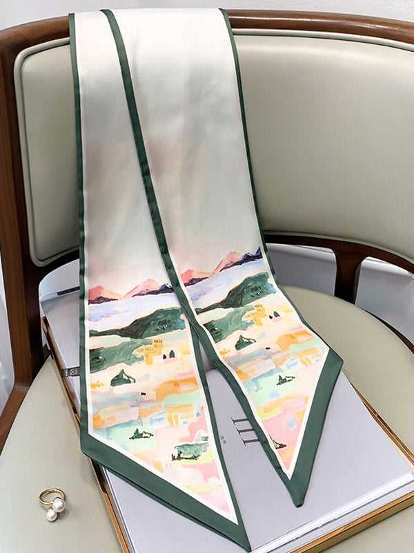 Original Oil Painting Printed Silk Scarf