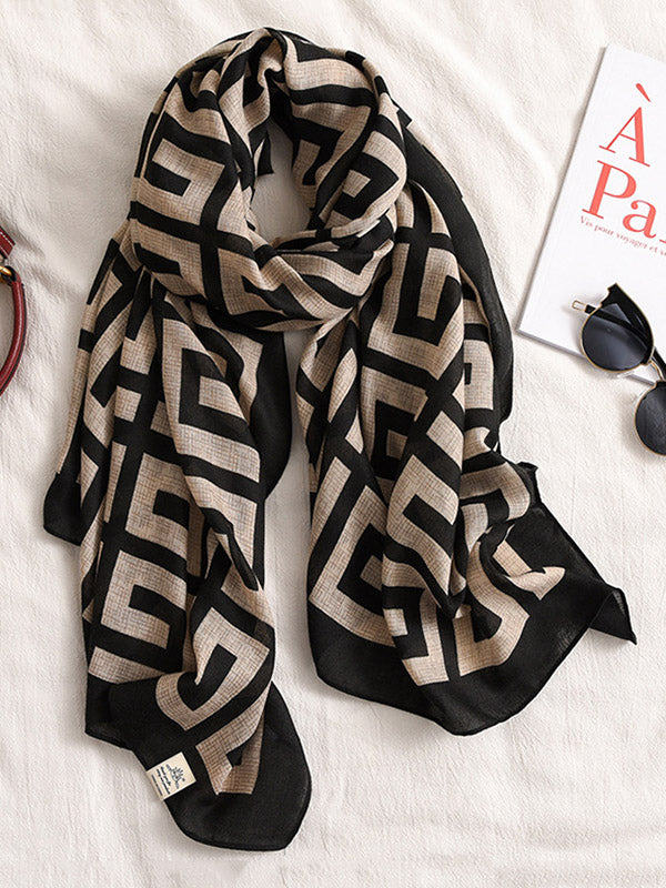 Stylish Printed Warm Sun-Proof Silk Scarf