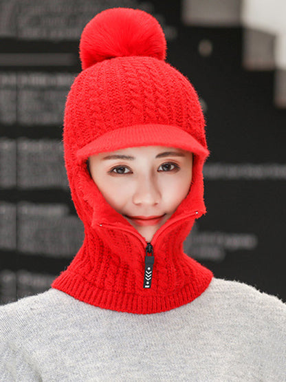 Original Solid Warm Knitting Hat&Scarf Set