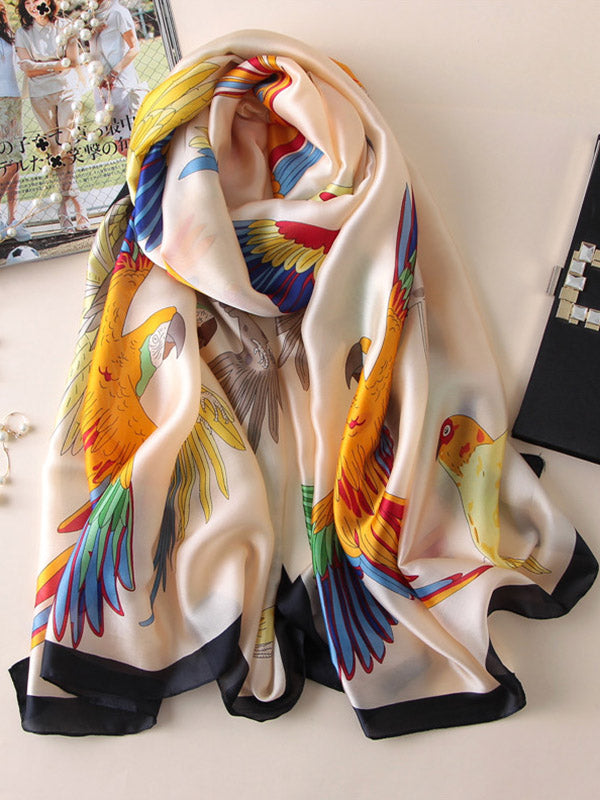 Original Floral Parrot Printed Shawl&Scarf