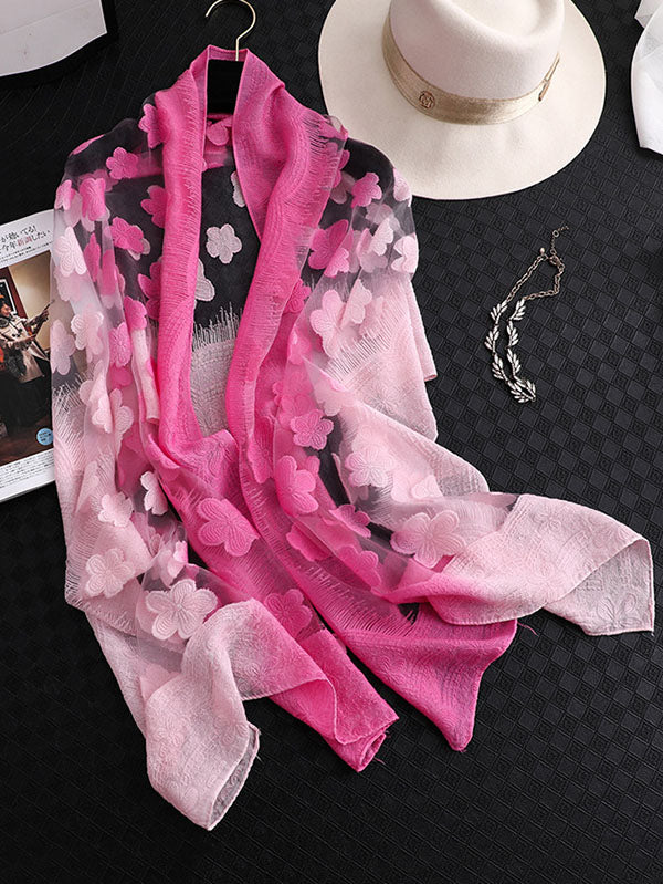 Original Floral Sun-Protection Silk Scarf