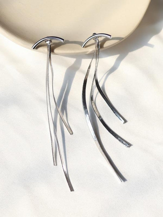 Simple Snake Bone Tasseled Earrings