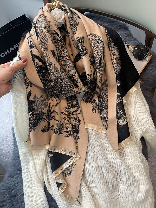 Imitation Cashmere Shawl Printed Warm Scarf