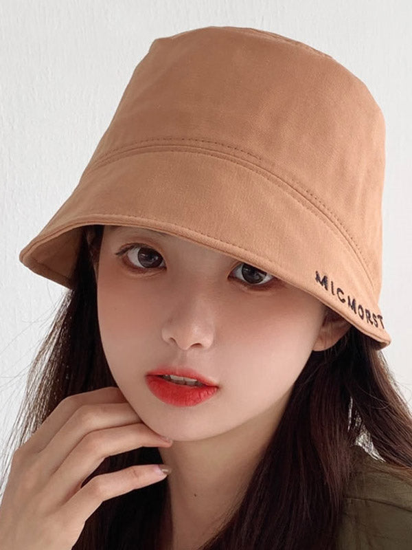 Simple Solid Color Letter Casual Fisherman Hat