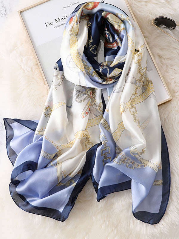 Stylish Fashion Contrast Color Sun Protection Silk Scarf