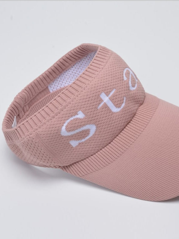 Solid Color Letter Print Breathable Sports Sun Protection Hat