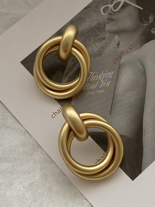 Vintage Geometry Solid Ear-Ring