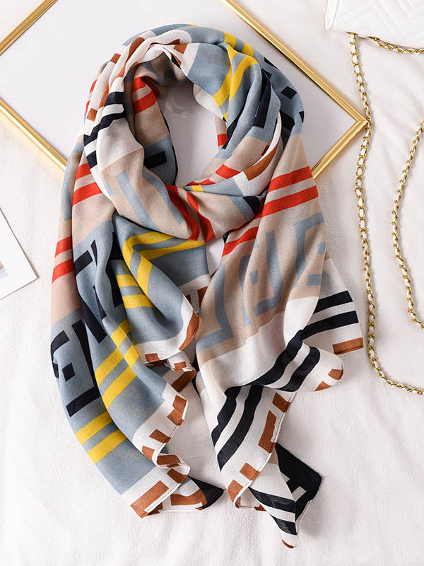 Multicolor Printed Warm Sun-Proof Silk Scarf