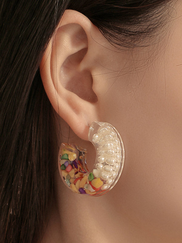 Original Colorful Stone Resin Earrings