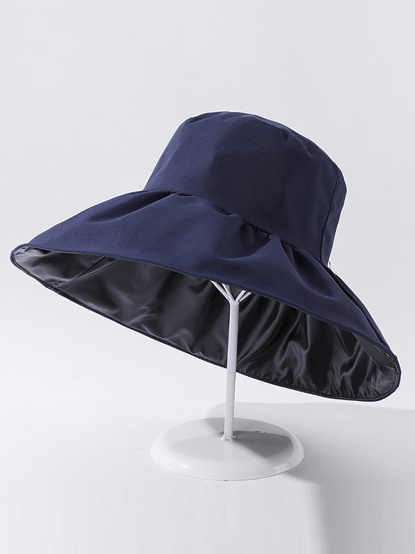 Casual Solid Color Sun-Protection Bucket Hat