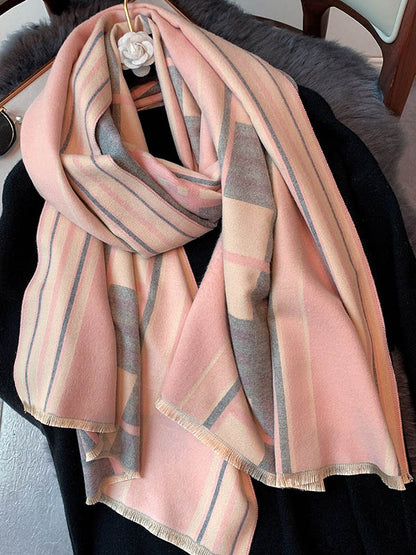 Personality Warm Striped Knitting Scarf