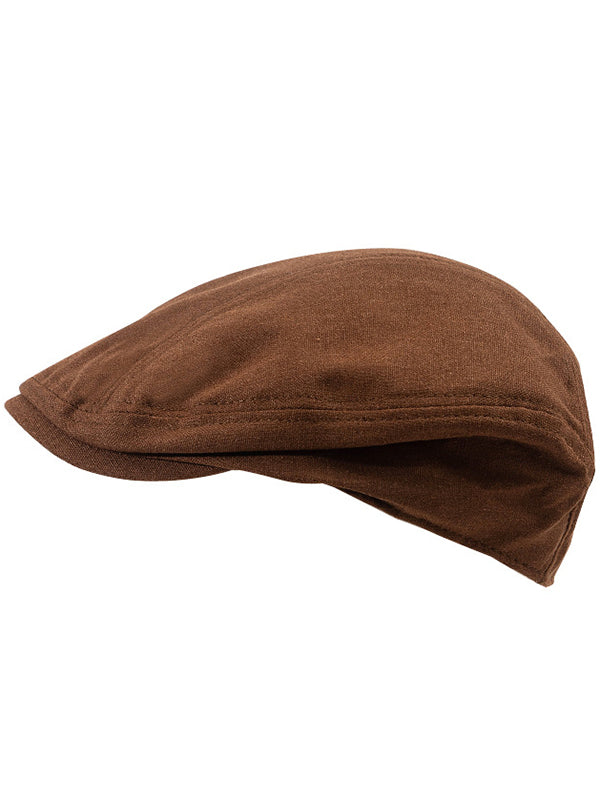 Cool Solid Color Artistic Linen Beret Hat