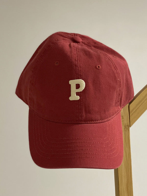 Sports Solid Color Letter Applique Baseball Cap