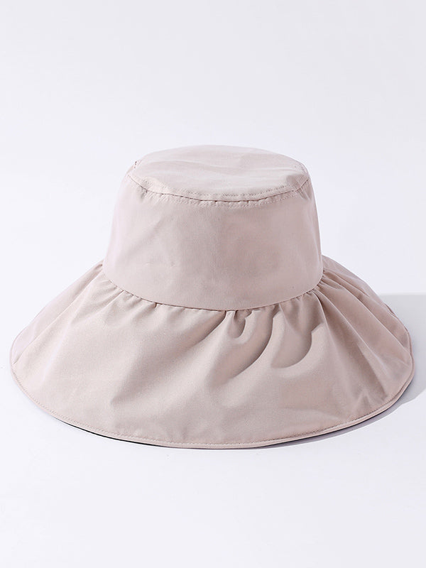 Casual Solid Color Sun-Protection Bucket Hat