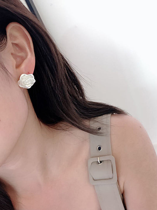 Fashion Floral Solid Shiny Earrings