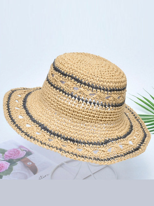 Sunscreen Contrast Colors Straw Woven Breathable Beach Hat