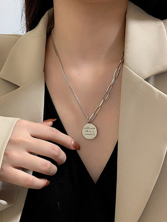 Simple Chic Normcore Alloy Geometry Pendant Chain Necklace